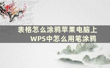 表格怎么涂鸦苹果电脑上 WPS中怎么用笔涂鸦